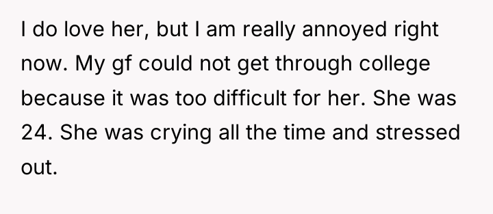 I do love her, but I am really annoyed right...