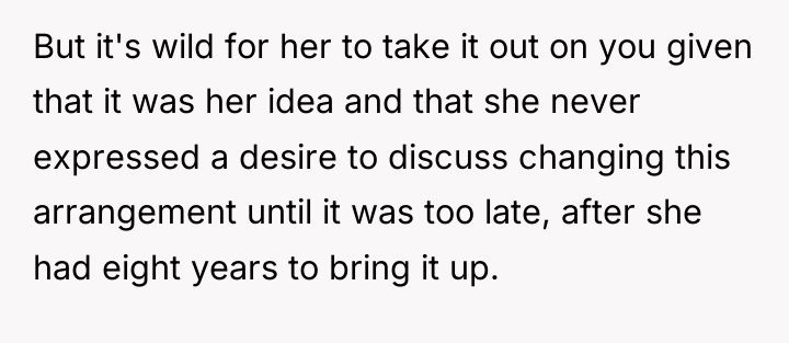 But it's wild for her to take it out on...
