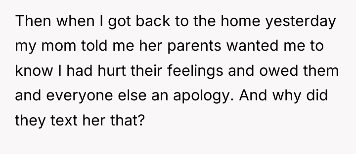 Then when I got back to the home yesterday my...