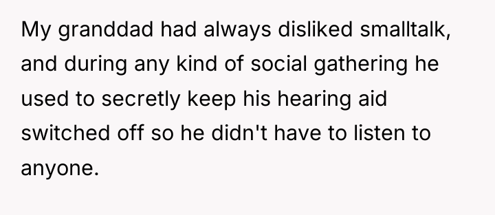 My granddad had always disliked smalltalk, and during any kind...