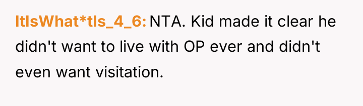 ItIsWhat*tIs_4_6 NTA. Kid made it clear he didn't want to...