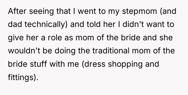 After seeing that I went to my stepmom (and dad...