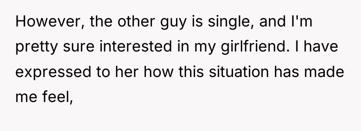 However, the other guy is single, and I'm pretty sure...