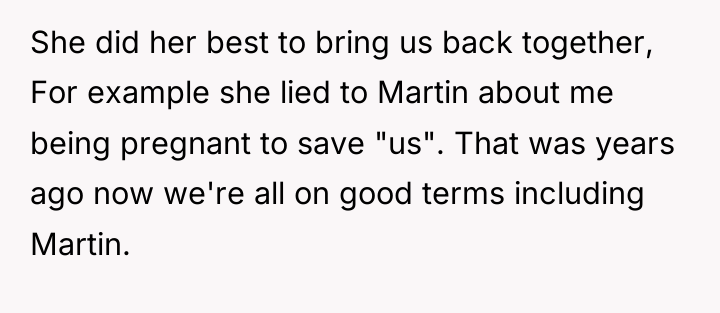 She did her best to bring us back together, For...
