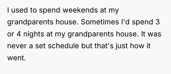 I used to spend weekends at my grandparents house. Sometimes...