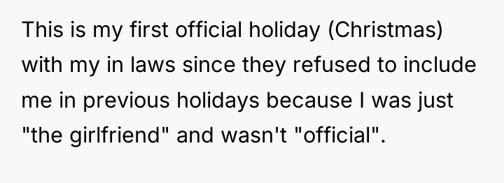 This is my first official holiday (Christmas) with my in...
