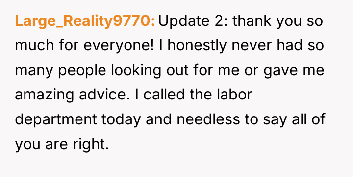 Large_Reality9770 Update 2: thank you so much for everyone! I...
