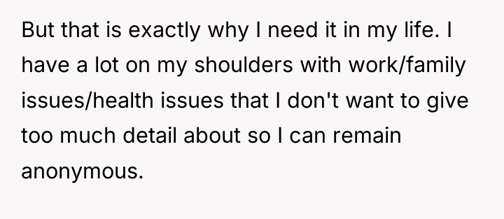 But that is exactly why I need it in my...