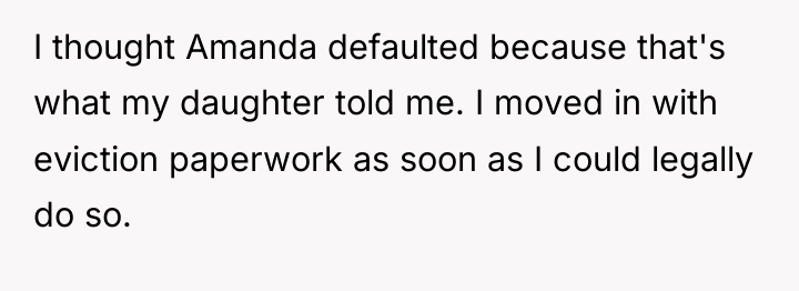 I thought Amanda defaulted because that's what my daughter told...