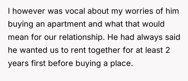 I however was vocal about my worries of him buying...