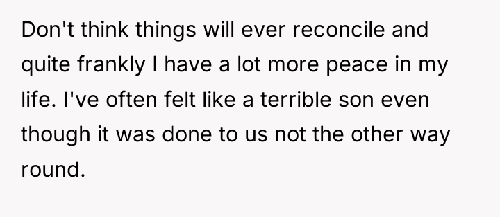 Don't think things will ever reconcile and quite frankly I...