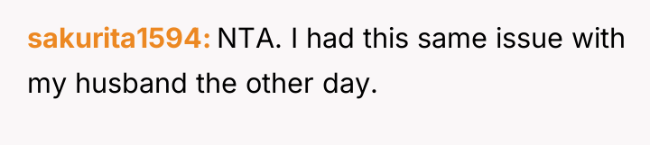 sakurita1594 NTA. I had this same issue with my husband...