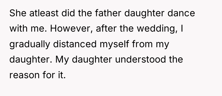 She atleast did the father daughter dance with me. However,...
