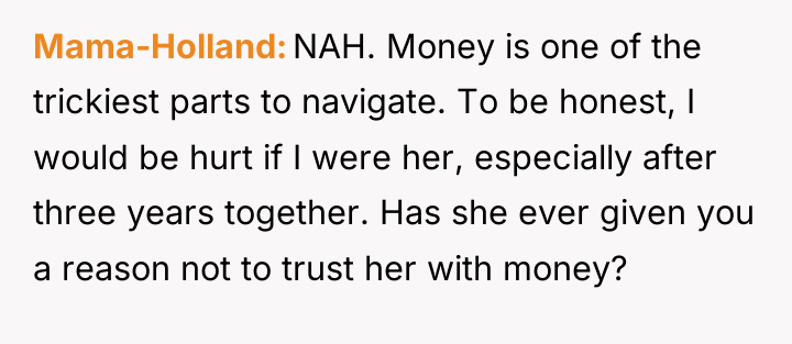 Mama-Holland NAH. Money is one of the trickiest parts to...