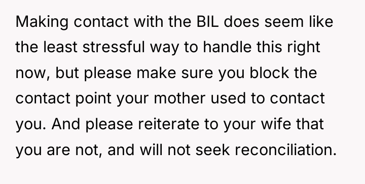 Making contact with the BIL does seem like the least...