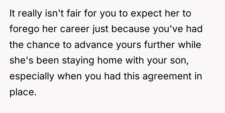 It really isn't fair for you to expect her to...