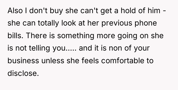 Also I don't buy she can't get a hold of...