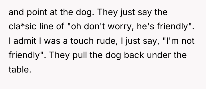 and point at the dog. They just say the cla*sic...