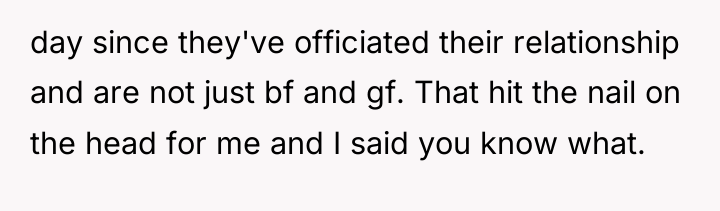 day since they've officiated their relationship and are not just...