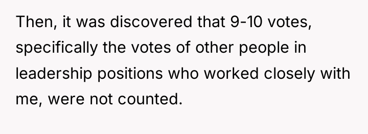 Then, it was discovered that 9-10 votes, specifically the votes...