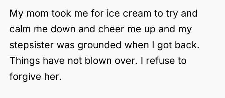 My mom took me for ice cream to try and...