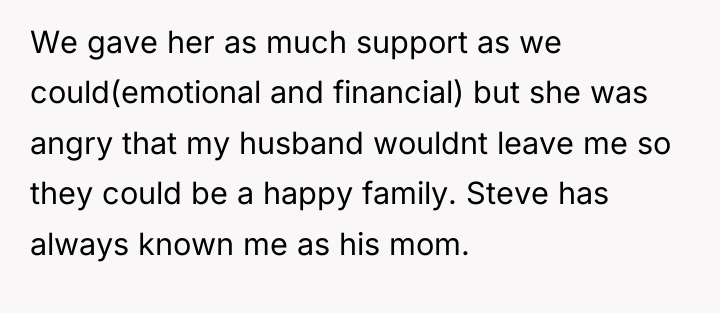 We gave her as much support as we could(emotional and...