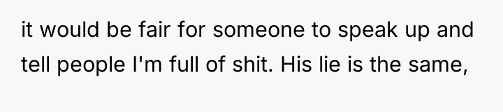 it would be fair for someone to speak up and...