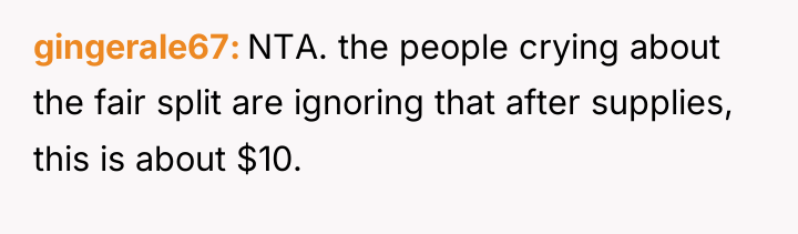 gingerale67 NTA. the people crying about the fair split are...