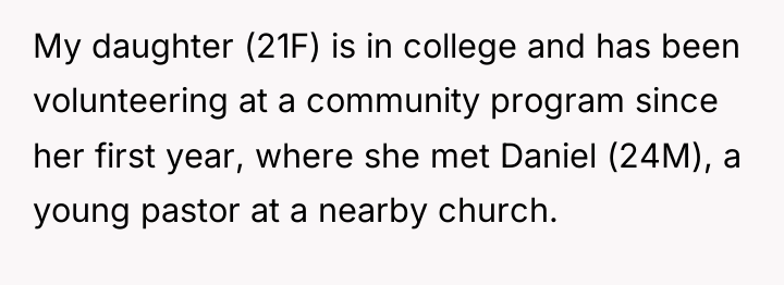 My daughter (21F) is in college and has been volunteering...