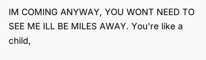 IM COMING ANYWAY, YOU WONT NEED TO SEE ME ILL...
