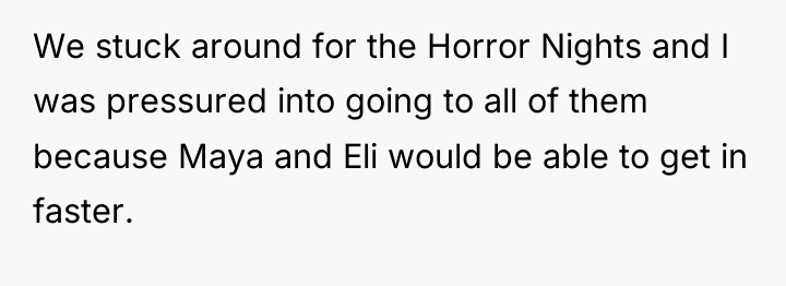 We stuck around for the Horror Nights and I was...