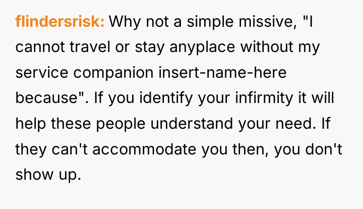 flindersrisk Why not a simple missive, "I cannot travel or...
