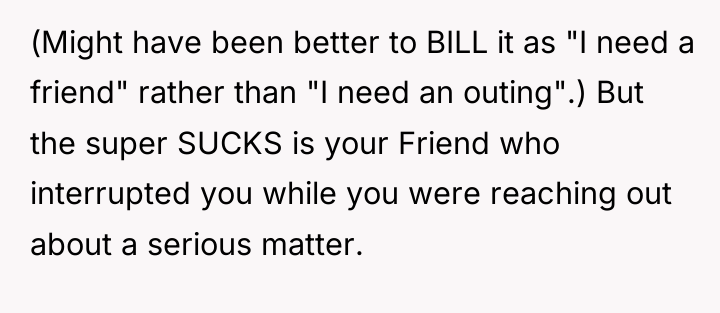 (Might have been better to BILL it as "I need...