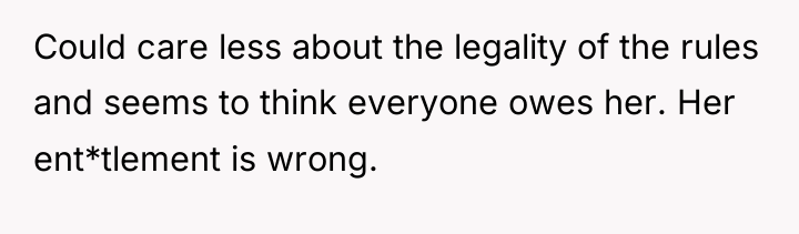 Could care less about the legality of the rules and...