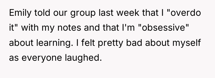 Emily told our group last week that I "overdo it"...