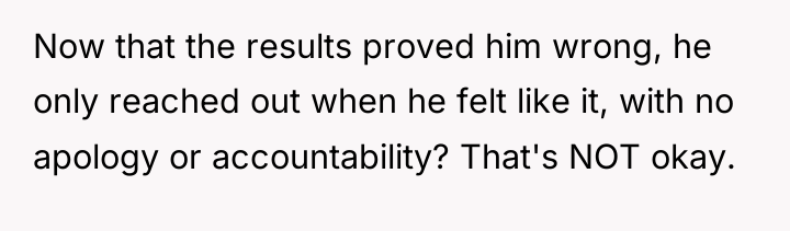 Now that the results proved him wrong, he only reached...