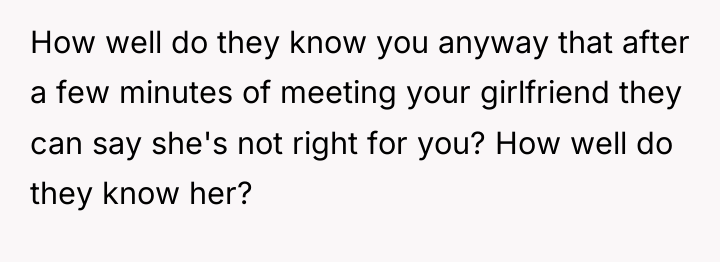 How well do they know you anyway that after a...