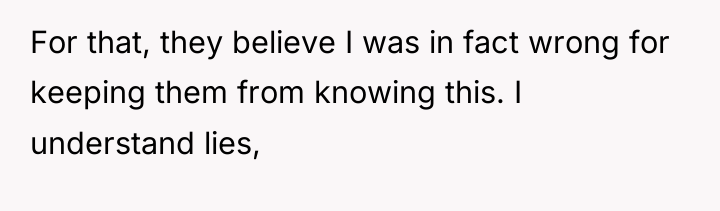 For that, they believe I was in fact wrong for...