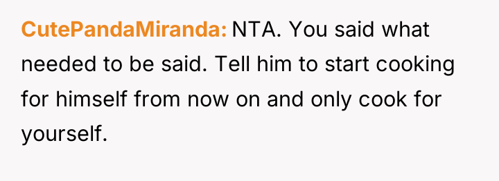 CutePandaMiranda NTA. You said what needed to be said. Tell...