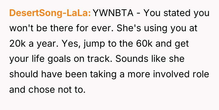 DesertSong-LaLa YWNBTA - You stated you won't be there for...