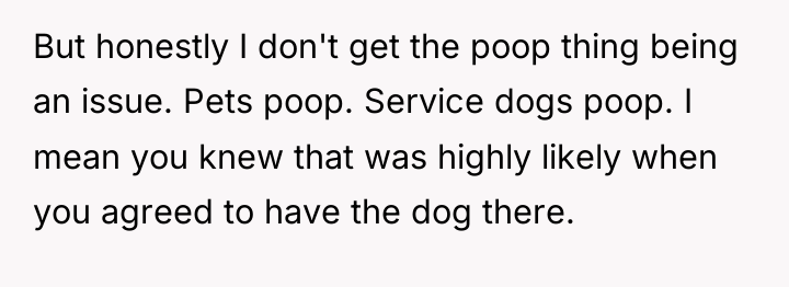 But honestly I don't get the poop thing being an...