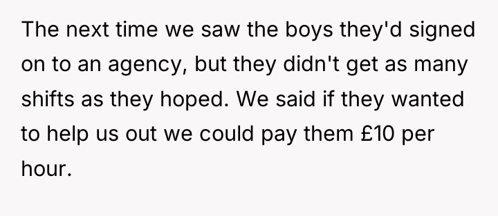 The next time we saw the boys they'd signed on...