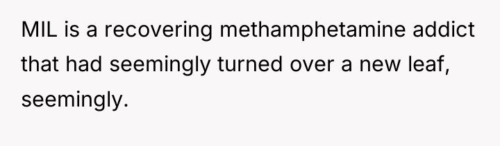 MIL is a recovering methamphetamine addict that had seemingly turned...