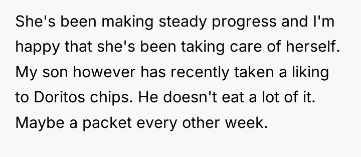 She's been making steady progress and I'm happy that she's...
