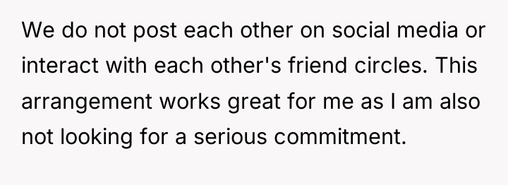 We do not post each other on social media or...