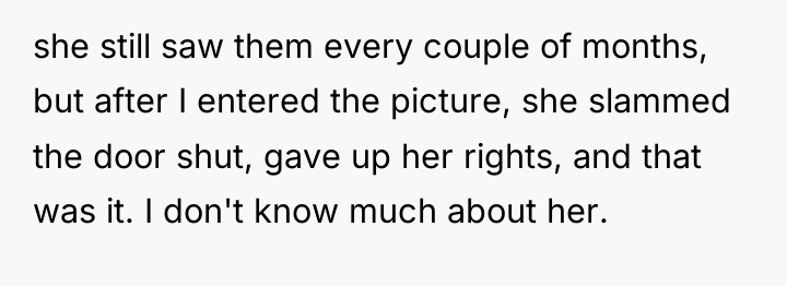 she still saw them every couple of months, but after...