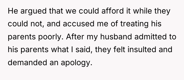 He argued that we could afford it while they could...