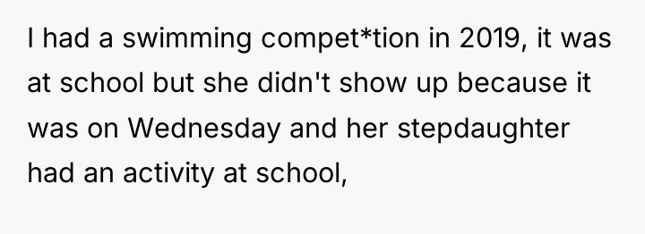 I had a swimming compet*tion in 2019, it was at...