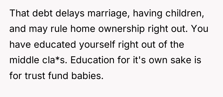 That debt delays marriage, having children, and may rule home...