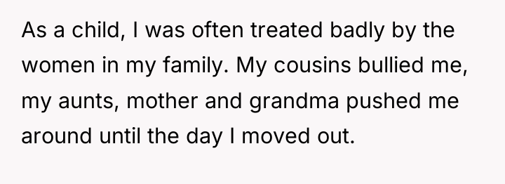 As a child, I was often treated badly by the...
